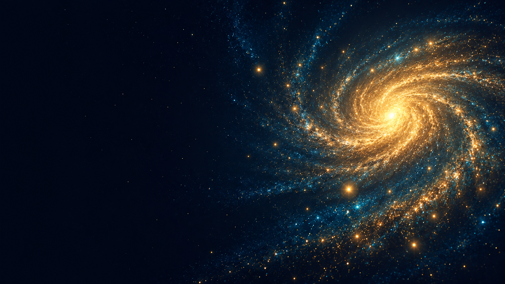 Galáxia dourada, simbolizando a escala da inteligência artificial